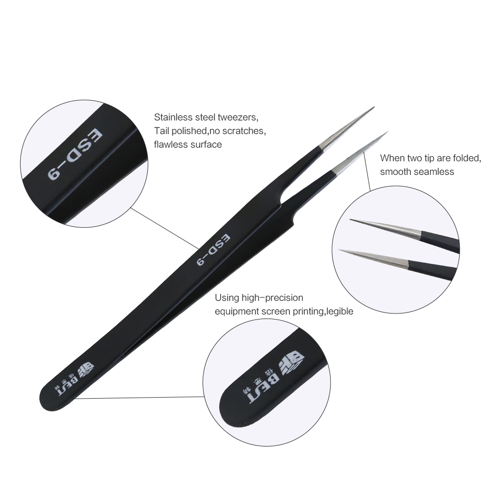 BST-ESD-9 Антистатические пинц – обзор и цена Smd Tweezer Set